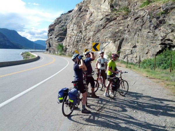 Admiring a Lewis's Woodpecker at Vaseux Lake