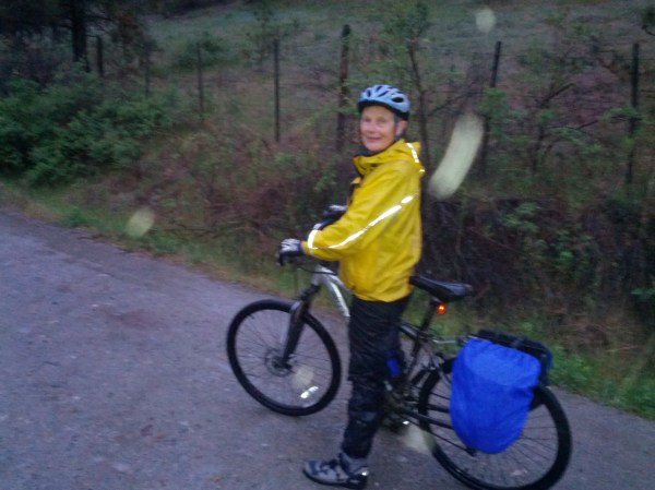 Eva Durance at the rainy start to our birdathon.