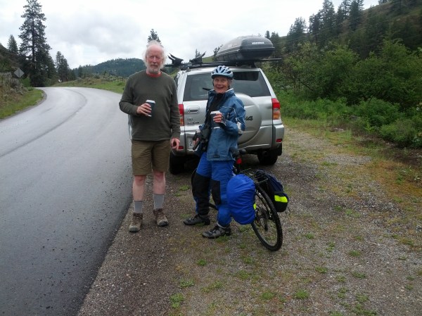 My brother Syd delivers coffee along the White Lake Road. The rain is lighti